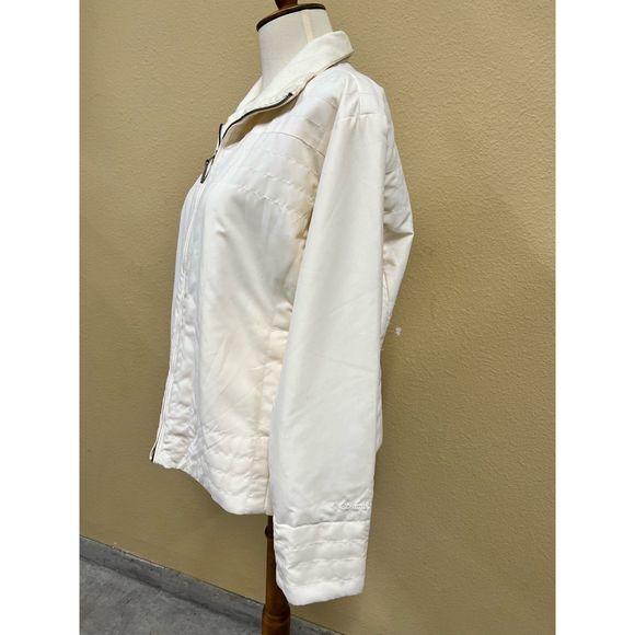 Columbia Tic Tac Shirt Jacket Snow White Size Petite L NWT Lightweight Layering - Picture 8 of 8